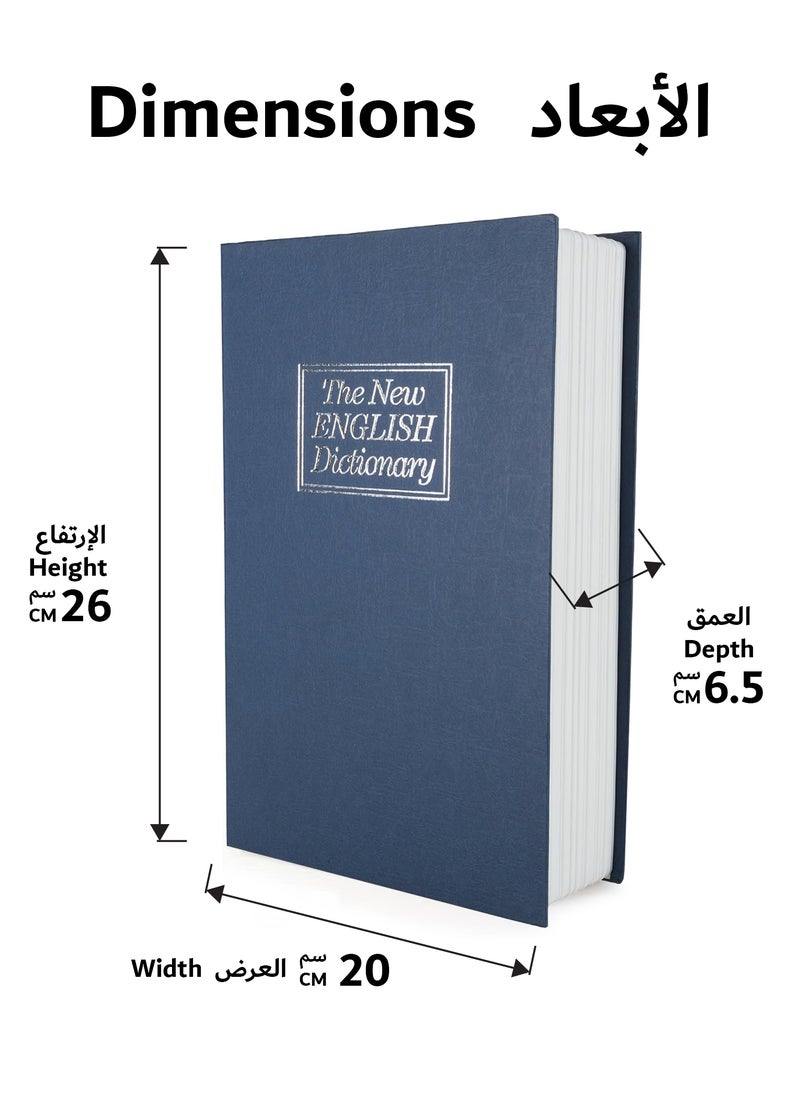 RENOVO Book Safe with Key 26 X 20 X 6.5 CM Portable Hidden Mini Safe Great for Traveling Storing Money Jewelry and Passports  - Image 2