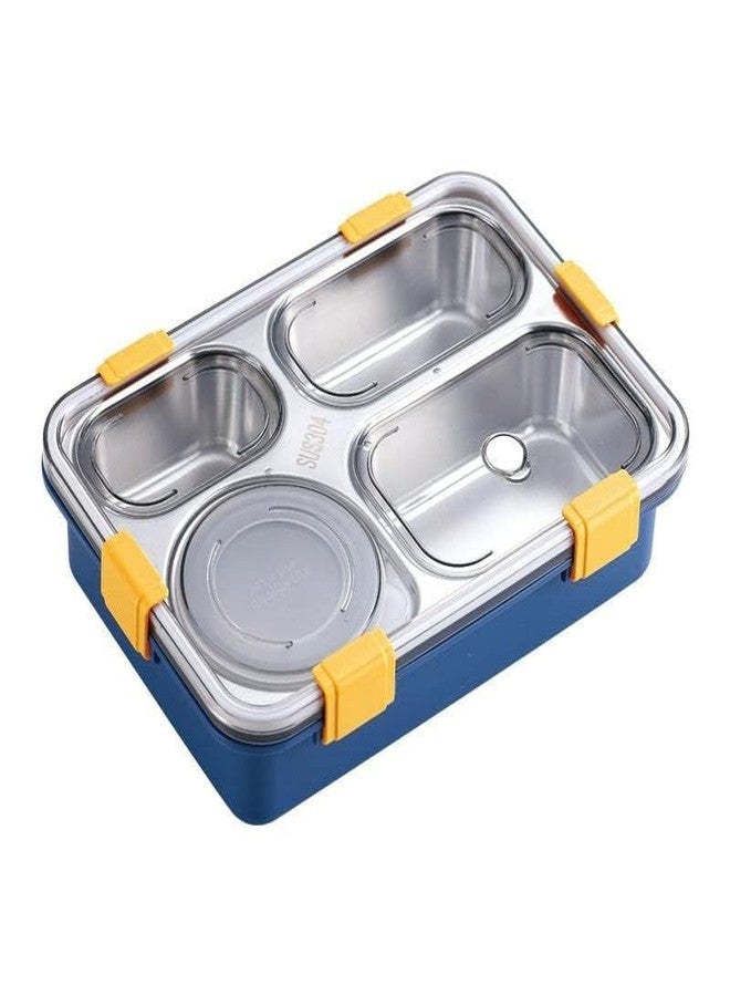 ERITIN Stainless Steel Lunch Box with Air Tight Spill Proof Lid, Container Tiffin Box/Lunch Box for Boys and Girls for Office/School (Multi-Color) (4 Section Lunch Box) - Image 1