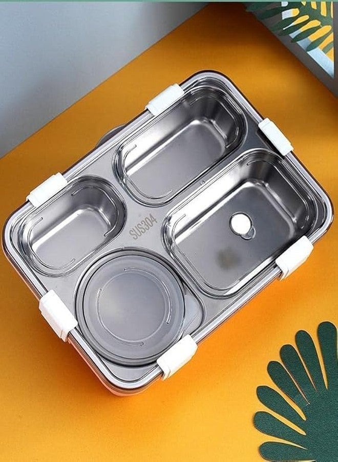 ERITIN Stainless Steel Lunch Box with Air Tight Spill Proof Lid, Container Tiffin Box/Lunch Box for Boys and Girls for Office/School (Multi-Color) (4 Section Lunch Box) - Image 2
