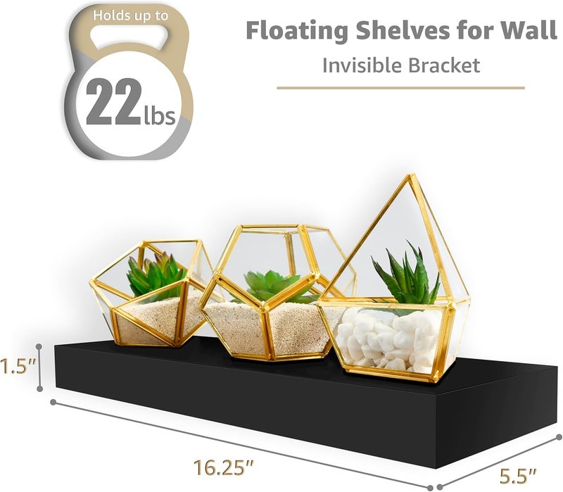 Sorbus Floating Shelves for Wall, Bathroom Shelves Wall Mounted for Kitchen, Bedroom, Living Room, Bathroom Storage, Over Toilet, Hanging Book Shelf for Wall Home Decor (4 Pack) - Image 3