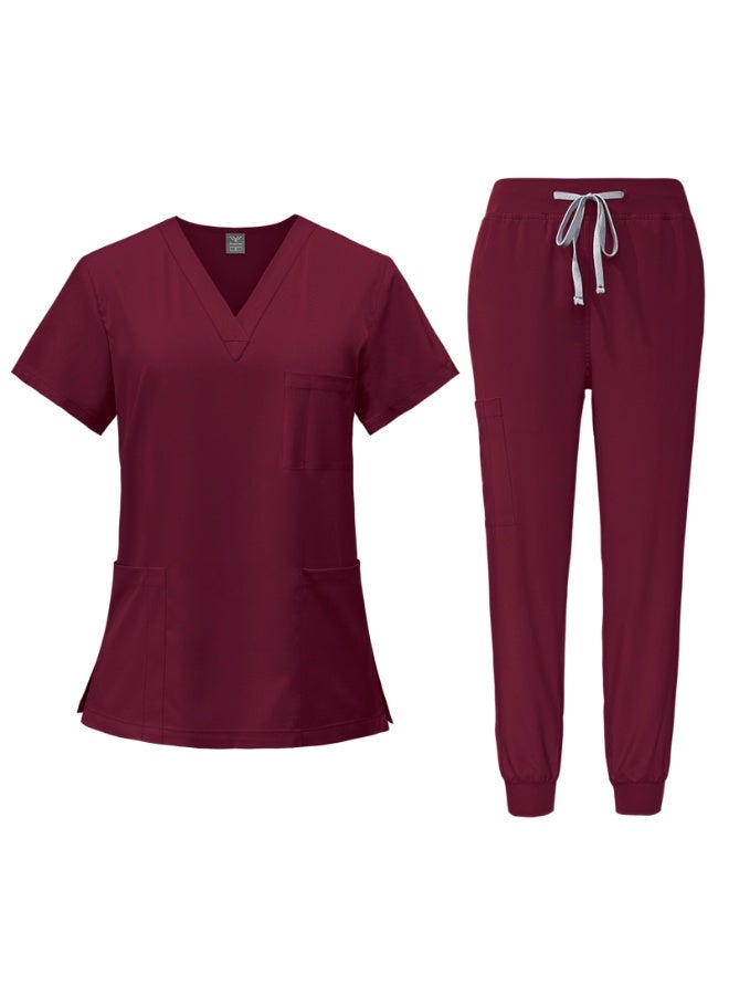 NIBEMINENT Summer Doctor Nurse Uniforms Work Uniforms Beauty SPA Pet Hospital Dental Surgery Hand Wash Gowns Split Suit - Image 1