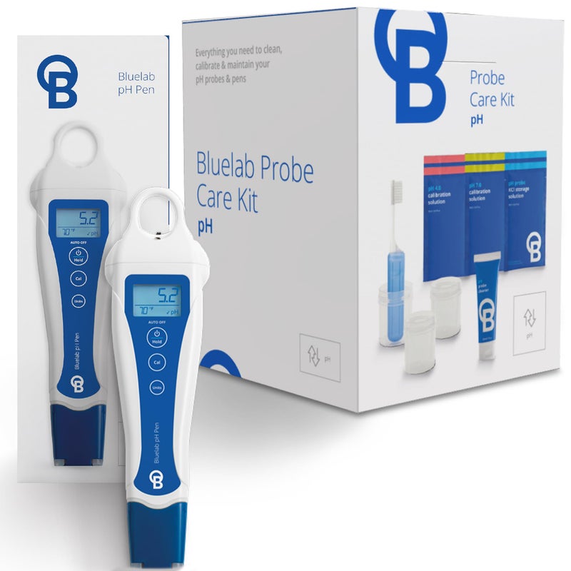 bluelab Bluelab pH Pen Meter and Probe Care Kit pH with Calibration Supplies, Storage Solution & Brush, Reliable Digital Tester for pH, Temperature in Growing Solutions, Optimal Plant Health and Yield  - Image 1