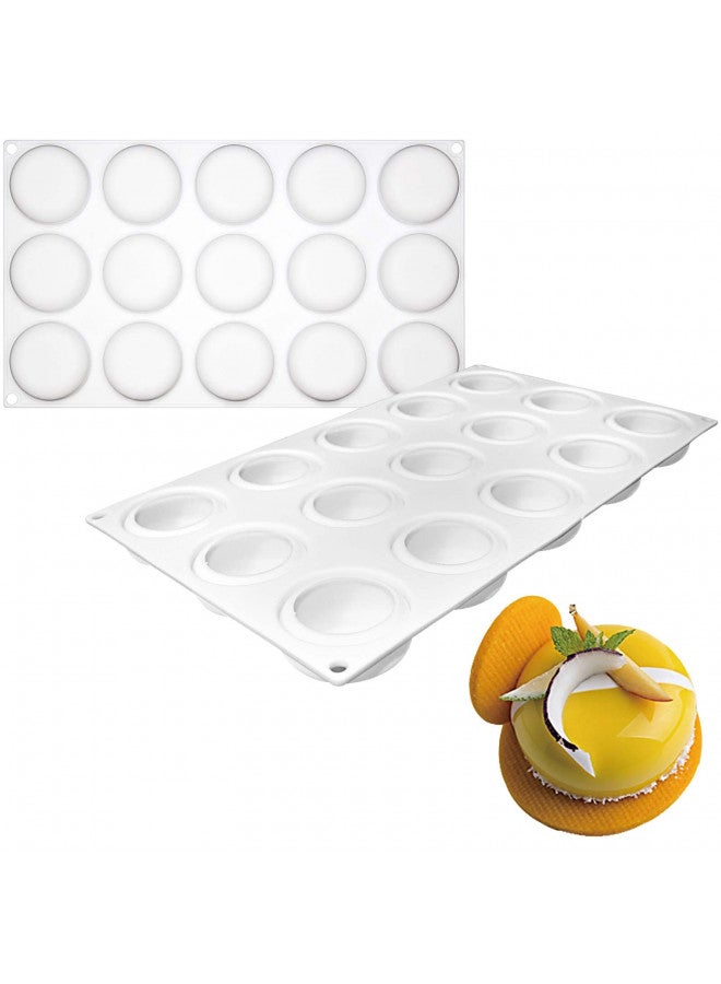 FUNSHOWCASE 15 Cavities Curved Round Stone Silicone Mold Tray per Cavity 1.8x1.8x0.7inch - Image 3
