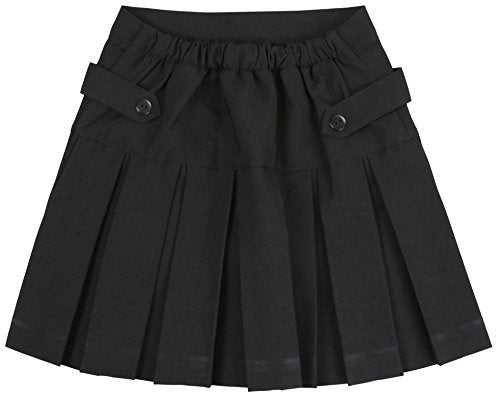 ToBeInStyle Girl's Uniform Skirt Yoke Button Sides - Black - 4 - Image 3