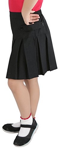 ToBeInStyle Girl's Uniform Skirt Yoke Button Sides - Black - 4 - Image 5