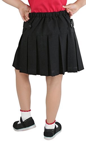 ToBeInStyle Girl's Uniform Skirt Yoke Button Sides - Black - 4 - Image 2