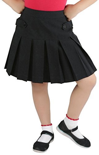 ToBeInStyle Girl's Uniform Skirt Yoke Button Sides - Black - 4 - Image 4