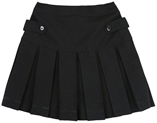 ToBeInStyle Girl's Uniform Skirt Yoke Button Sides - Black - 4 - Image 1