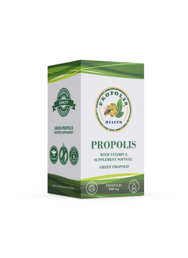 Propolis Health - Propolis Capsules 1000Mgdaily With Vitamin E Per 2 Capsules Brazilian Green Propolis Extract Immune Booster 50 Days Supply Propolis Capsules - Image 1