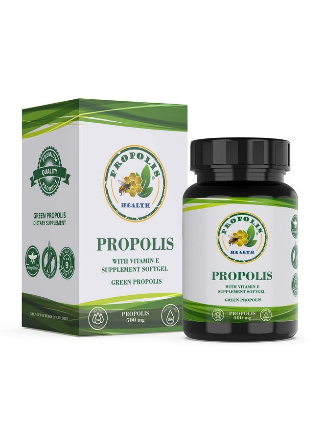 Propolis Health - Propolis Capsules 1000Mgdaily With Vitamin E Per 2 Capsules Brazilian Green Propolis Extract Immune Booster 50 Days Supply Propolis Capsules - Image 1