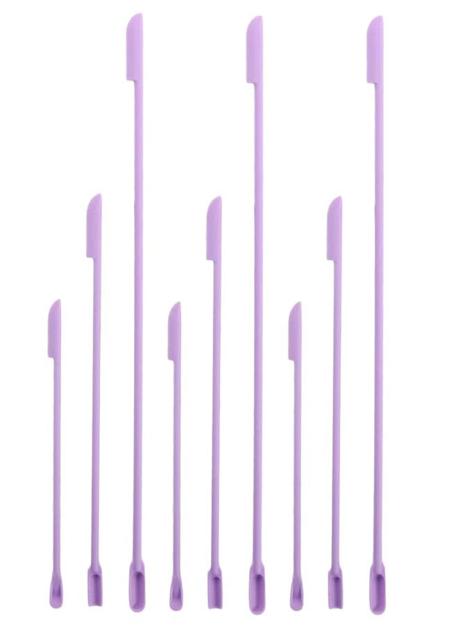 Pokinge 9 Pcs Mini Silicone Spatulas Double-head Cosmetic Jam Deep Bottle Scraper Spoon 3 Size Lengthened Tiny Mixing Stir Sticks for Beauty - Image 1