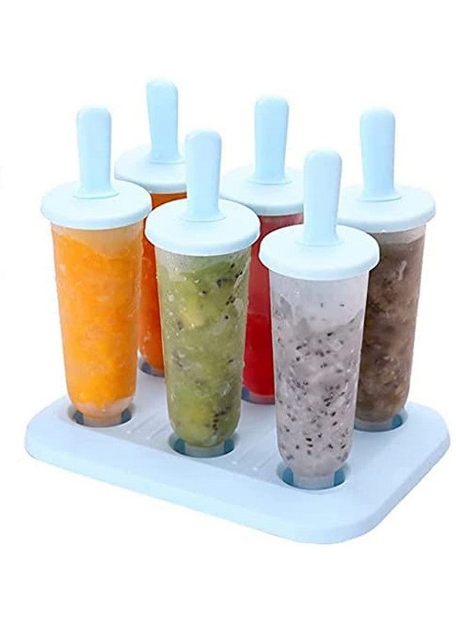 Zollyss Round Shaped Popsicle Molds Set - 6 Pack Mold, BPA Free Ice Mold For Ice Pop, Ice Popsicles Maker Fun for Kids and Adults - Image 1