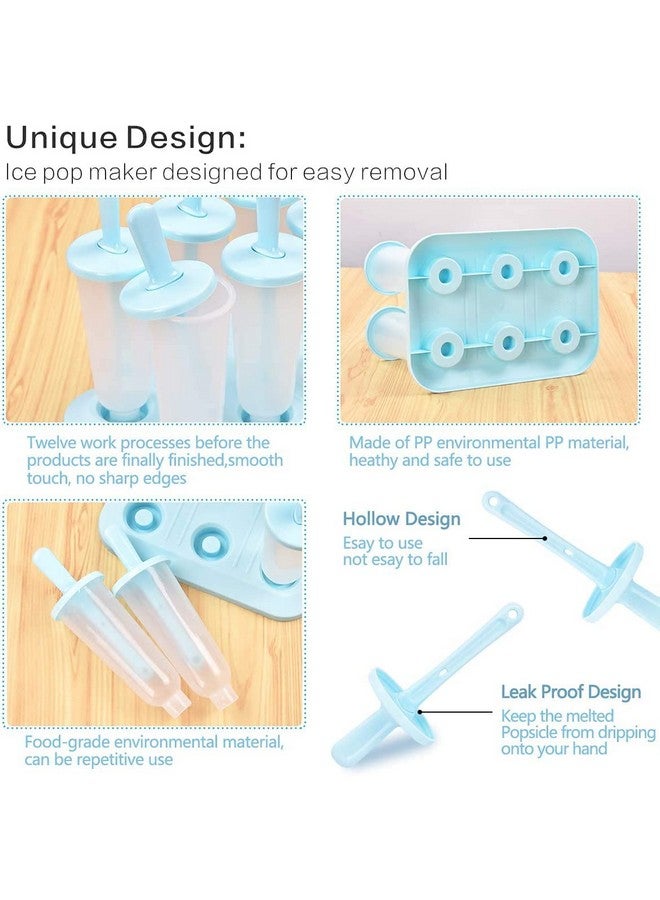 Zollyss Round Shaped Popsicle Molds Set - 6 Pack Mold, BPA Free Ice Mold For Ice Pop, Ice Popsicles Maker Fun for Kids and Adults - Image 5