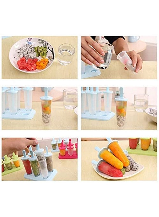 Zollyss Round Shaped Popsicle Molds Set - 6 Pack Mold, BPA Free Ice Mold For Ice Pop, Ice Popsicles Maker Fun for Kids and Adults - Image 4