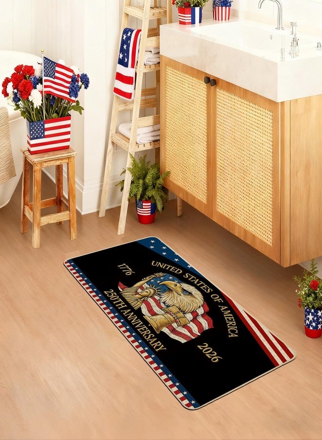 Baccessor 250th USA Anniversary Doormat 17x36 Inch, Patriotic Eagle 1776-2026 Semiquincentennial 4th of July Door Mat Non Slip Washable Low-Profile for Floor Entrance Front Decor - Image 3
