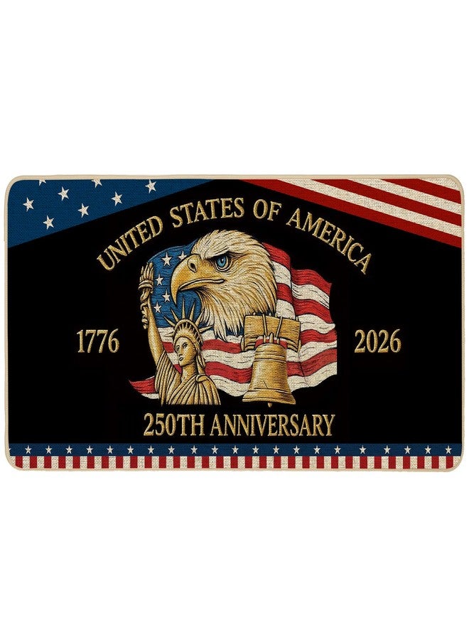 Baccessor 250th USA Anniversary Doormat 17x36 Inch, Patriotic Eagle 1776-2026 Semiquincentennial 4th of July Door Mat Non Slip Washable Low-Profile for Floor Entrance Front Decor - Image 1