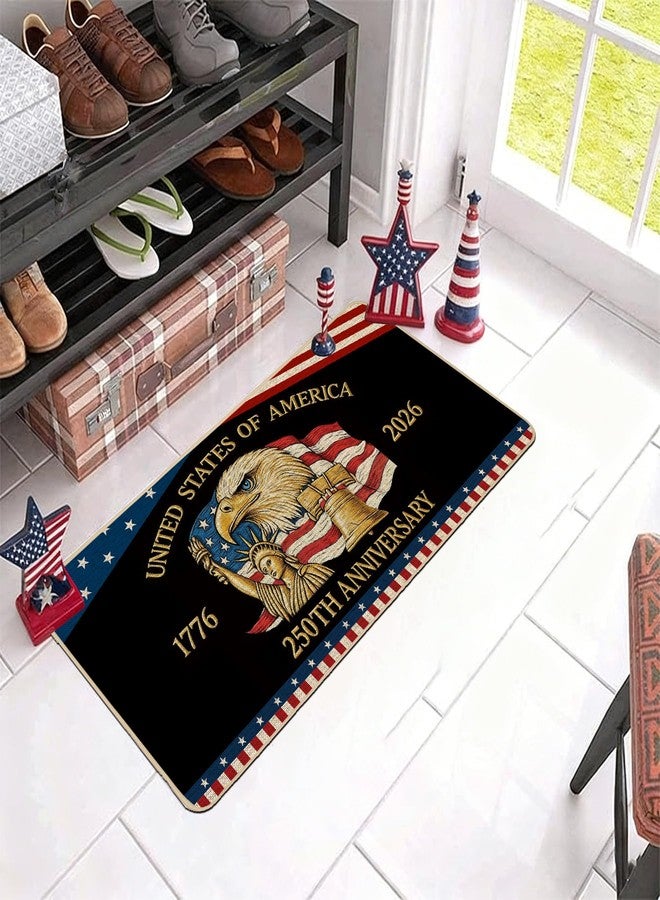 Baccessor 250th USA Anniversary Doormat 17x36 Inch, Patriotic Eagle 1776-2026 Semiquincentennial 4th of July Door Mat Non Slip Washable Low-Profile for Floor Entrance Front Decor - Image 4