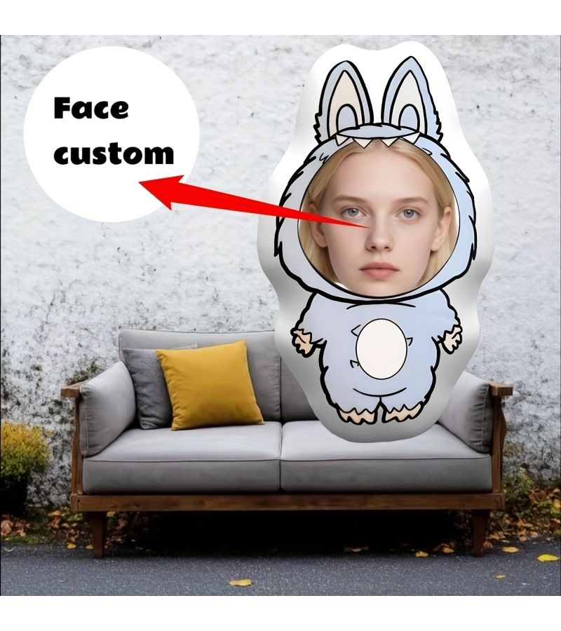 Custom Image Pillow 20cm Soft Plush Doll Face Hug Me Gift For Birthday Valentine - Image 1