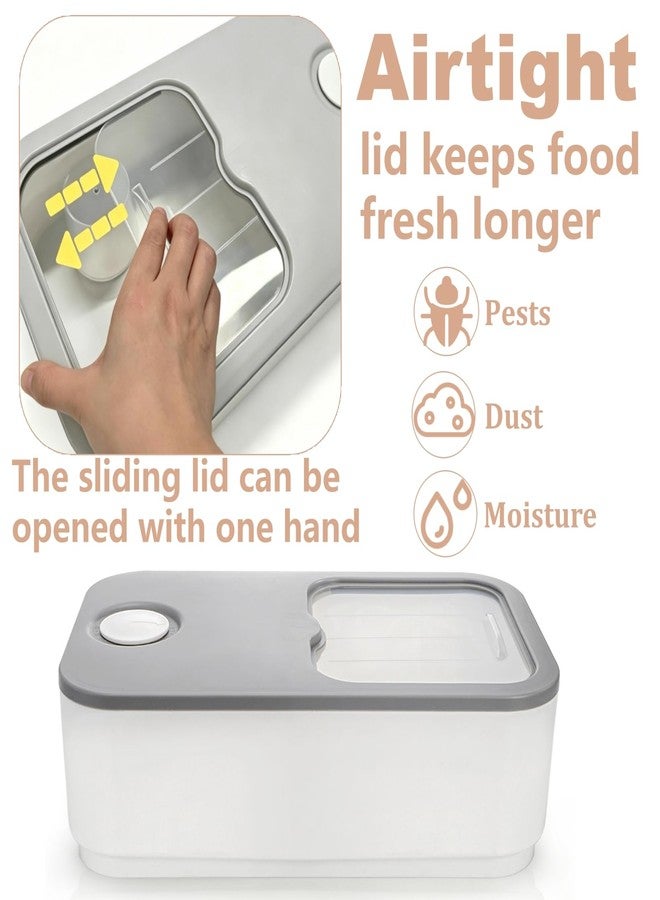 ELFULLY Rice Storage Container, 11 Lbs Plastic Airtight Rice Dispenser with Measuring Cup, Dry Food Storage Bucket Box with Lid, Flour Bin Pet Food Container, Kitchen Organizer for Grain Cereal, White - Image 4