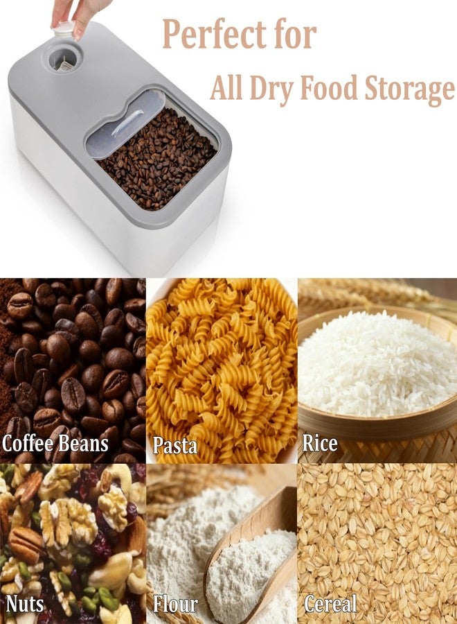 ELFULLY Rice Storage Container, 11 Lbs Plastic Airtight Rice Dispenser with Measuring Cup, Dry Food Storage Bucket Box with Lid, Flour Bin Pet Food Container, Kitchen Organizer for Grain Cereal, White - Image 5