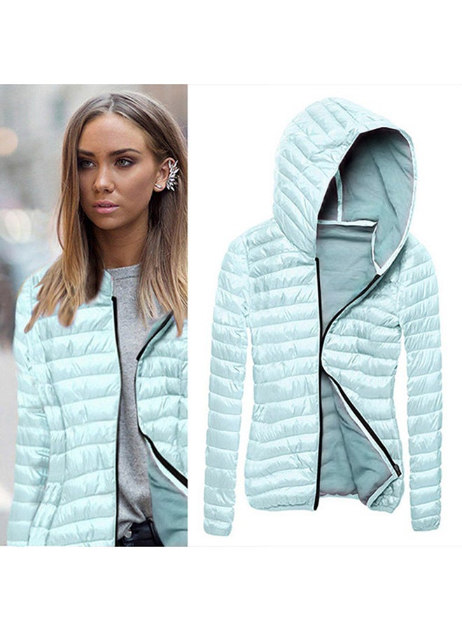 إسكدنيا جاكيت منفوخ بأكمام طويلة وقصة ضيقة للغاية أزرق فاتح - Image 3