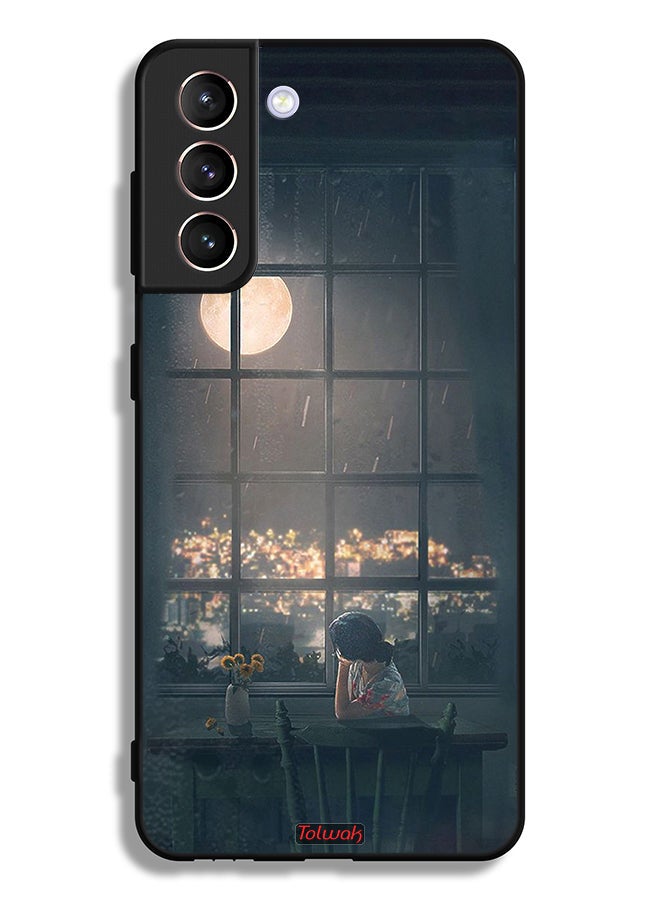 Tolwak Samsung Galaxy S21 Plus 5G Protective Case Cover Looking At Moon Art - Image 3