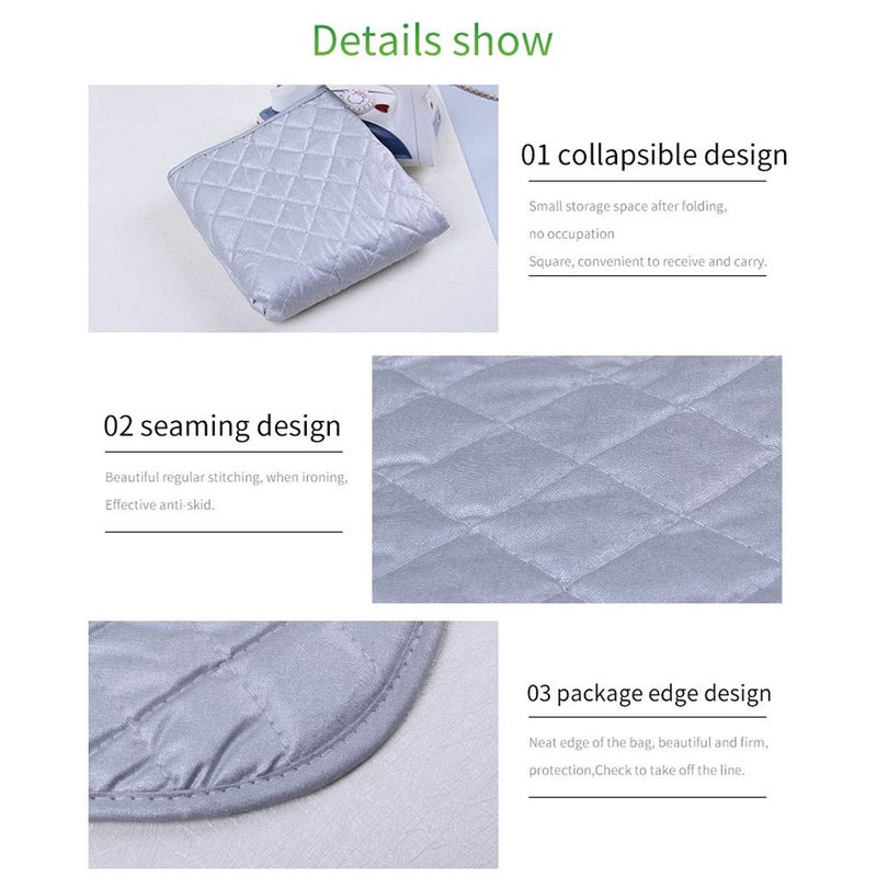 Kaxich Foldable Magnetic Ironing Mat Washer Dryer Heat-Resistant Ironing Pad Blanket Thick Portable Ironing Board Cover for Table, Travel and Flat Surface 33"X 19" - Image 4