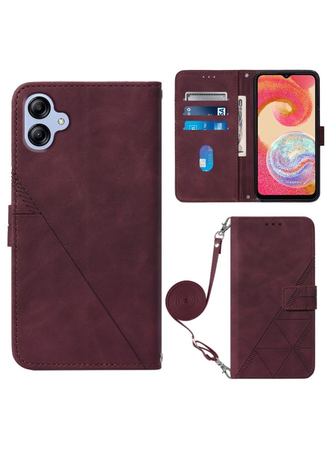 اس-توب جراب هاتف Samsung Galaxy A04e Crossbody من الجلد المنقوش ثلاثي الأبعاد - Image 1