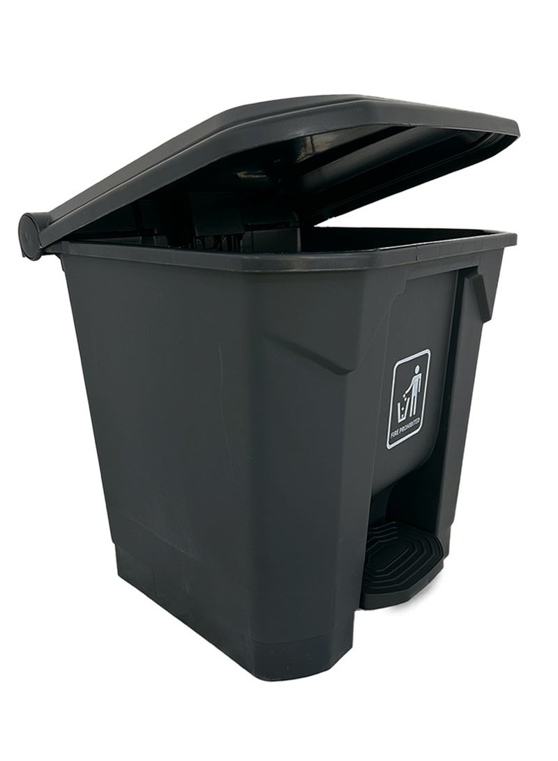 AKC AKC Black Trash Can Step Bin | Plastic Matte Finish | Suitable For Bathrooms, Kitchens & Communal Spaces | 30 Liters - Image 1