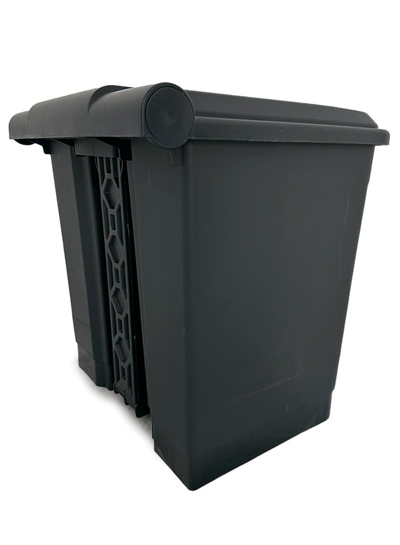 AKC AKC Black Trash Can Step Bin | Plastic Matte Finish | Suitable For Bathrooms, Kitchens & Communal Spaces | 30 Liters - Image 3