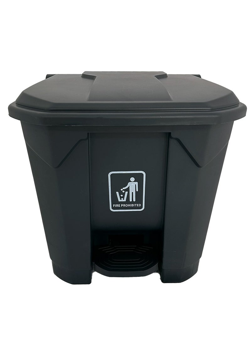 AKC AKC Black Trash Can Step Bin | Plastic Matte Finish | Suitable For Bathrooms, Kitchens & Communal Spaces | 30 Liters - Image 2