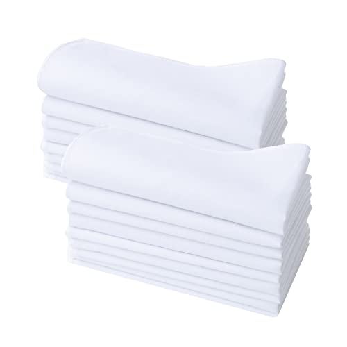 CoCoUSM Solid White Cotton Handkerchiefs for Wedding Party DIY Draw Gift Bulk - Image 1