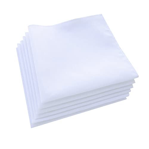 CoCoUSM Solid White Cotton Handkerchiefs for Wedding Party DIY Draw Gift Bulk - Image 2