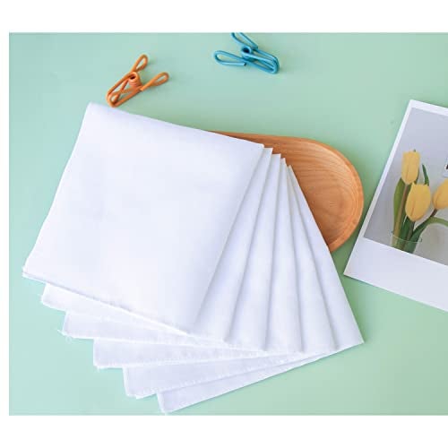 CoCoUSM Solid White Cotton Handkerchiefs for Wedding Party DIY Draw Gift Bulk - Image 5