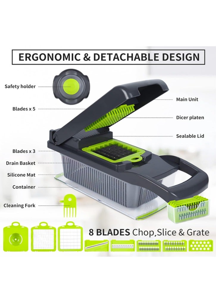 Kitchen multifunctional vegetable cutting tool，Multifunctional 13-in-1 Food Cutter  - Image 2