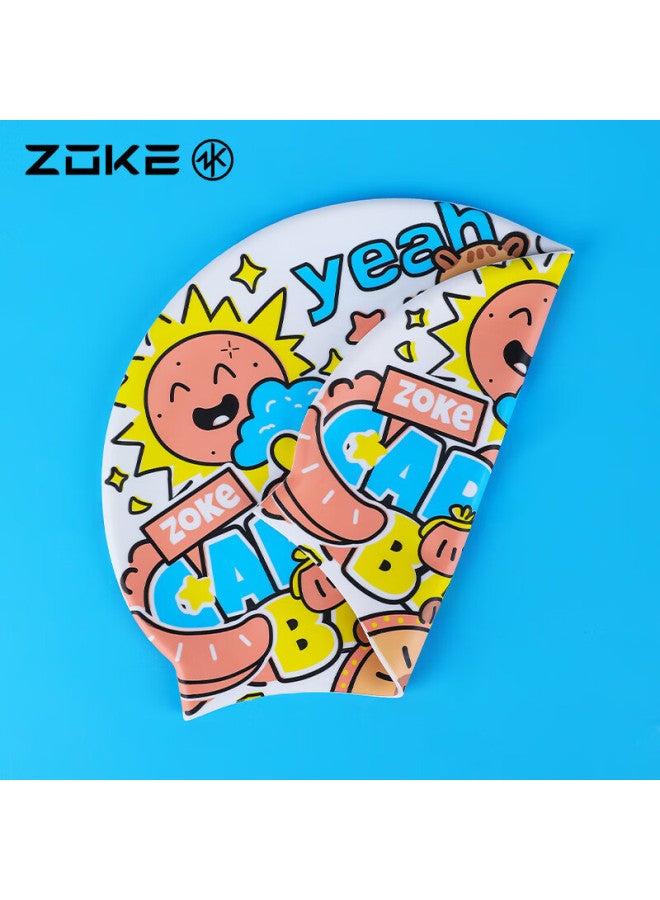 Zoke Children's Swimming Cap, Silicone Waterproof, Non-binding, Comfortable Ear Protection, Hair Protection, Uni Swimming Cap For Boys And Girls, 625603229 - Image 3