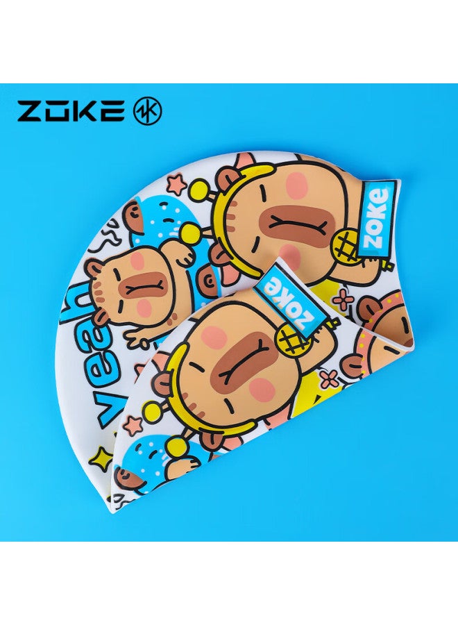 Zoke Children's Swimming Cap, Silicone Waterproof, Non-binding, Comfortable Ear Protection, Hair Protection, Uni Swimming Cap For Boys And Girls, 625603229 - Image 2