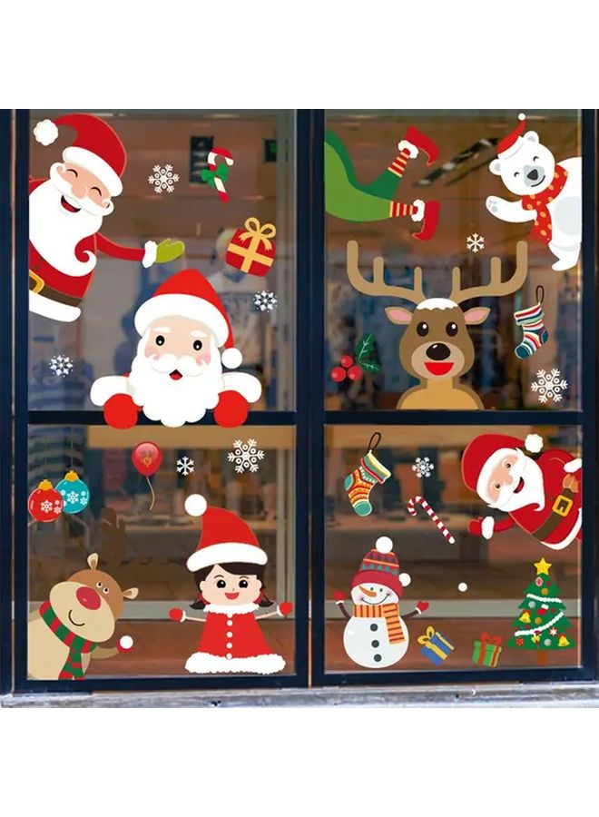 Christmas Window Decals 4pcs A03 Color Santa Claus Tree Holiday Decorations - Image 3