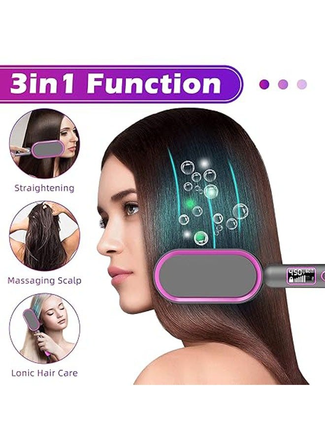 general Ionic hair straightening brush, ceramic heated hair straightening comb, 13 heat settings, with LED display, anti-burn and automatic shut-off, easy to carry - Image 4