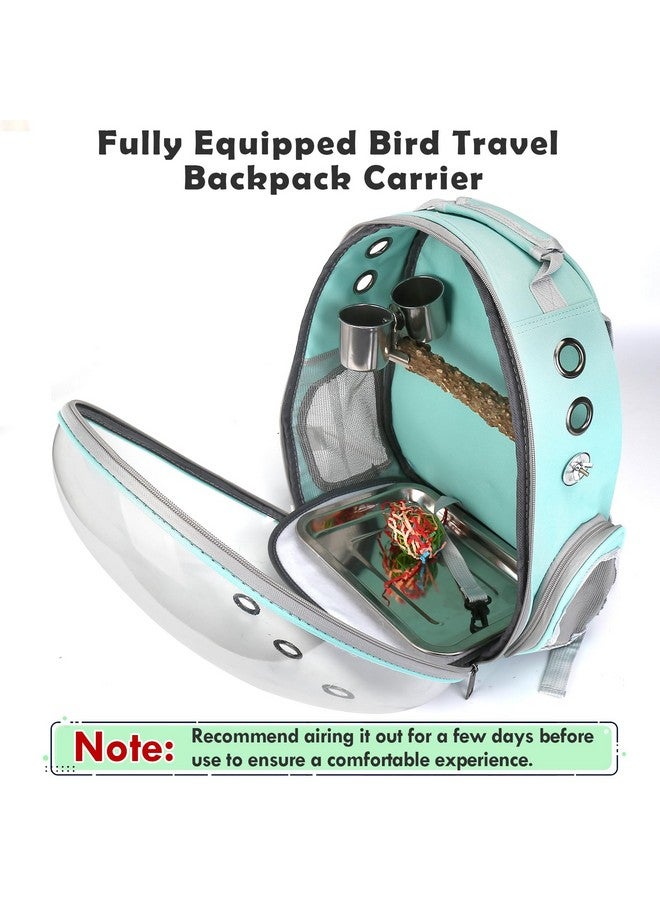 SSAWcasa Bird Carrier Backpack Travel Cage with Perch, Breathable Clear Parrot Cockatiel Cage with Toy Stainless Steel Food Bowl Tray for Conures Parakeet Budgie Canary Lovebirds, Small Animal Pet Carrier Bag - Image 4