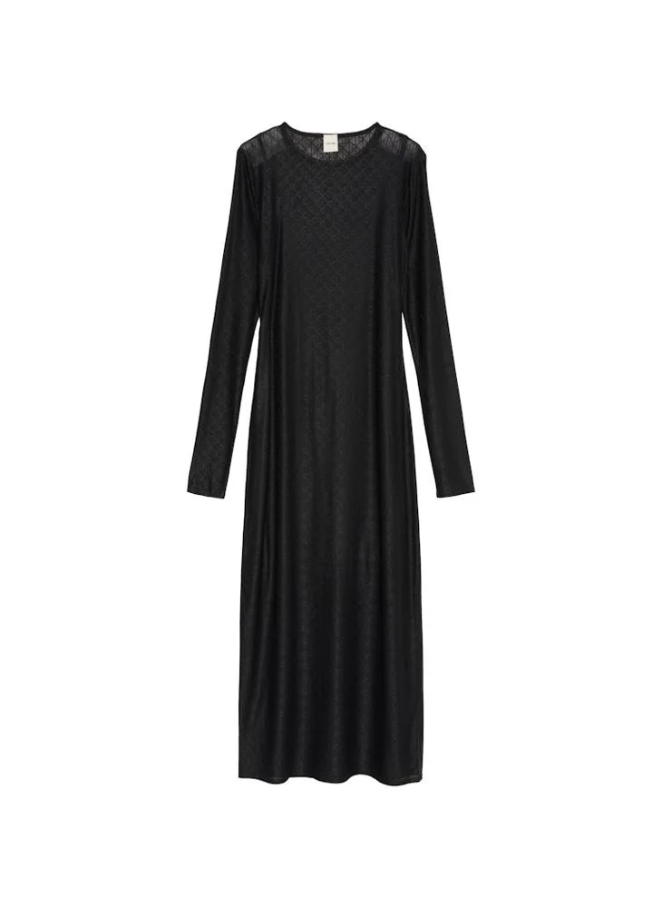 Calvin Klein Jeans  Mesh Detail Long Sleeve Maxi Dress for Women | Best Price UAE
