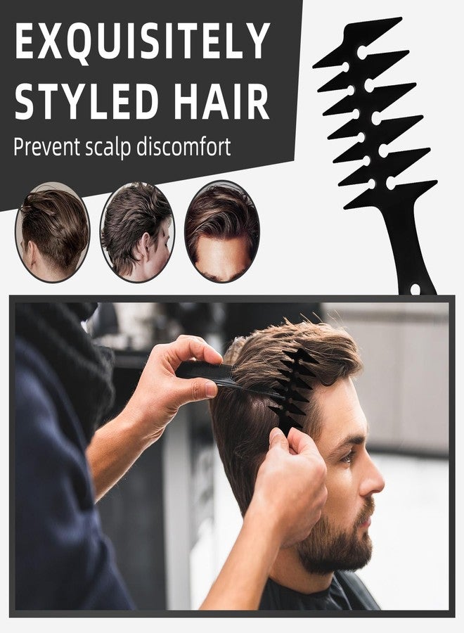 OLLBIT Men's Styling Comb,Double Sided Wide Tooth Comb Men,Black Retro Hair Styling for Texture Volume - Image 2
