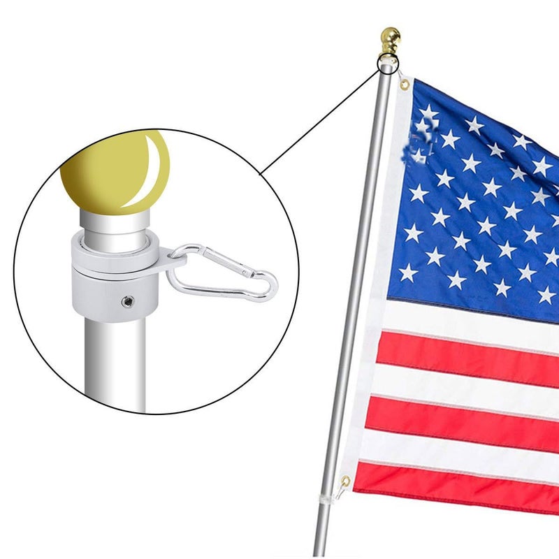 1 Inch Aluminum Alloy Rotating Flagpole Ring Mounting Clip with Metal Fastener for Patio Lawn Garden - Image 4