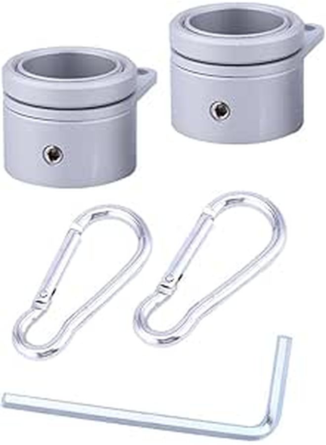 1 Inch Aluminum Alloy Rotating Flagpole Ring Mounting Clip with Metal Fastener for Patio Lawn Garden - Image 1