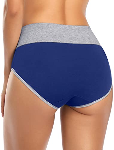 Annenmy Tummy Control Postpartum Underwear for Women Cotton High Waisted Underwear Full Coverage Briefs Ladies underwear Panties Plus Size, Black/Gray/Pink/Navy Blue/Purple/Red, XX-Large - Image 2
