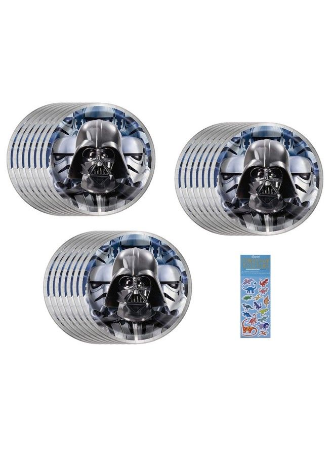 Unique Star Wars Classic Birthday Party Supplies Bundle Pack Includes Dessert Cake Paper Plates 24 Count - Image 1