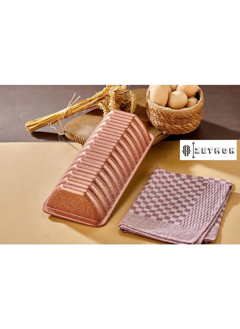 Zetmon - Casting Granite Rose Golden Pink Baton Cake Mold - Image 1