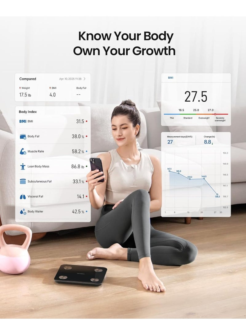 general Scale for Body Weight, Digital Smart Bathroom Weight Scale with BMI, Body Fat, Muscle Mass, Accurate 20 Body Composition Scale, 10.2" Compact Platform with APP, 400lb, - Image 5