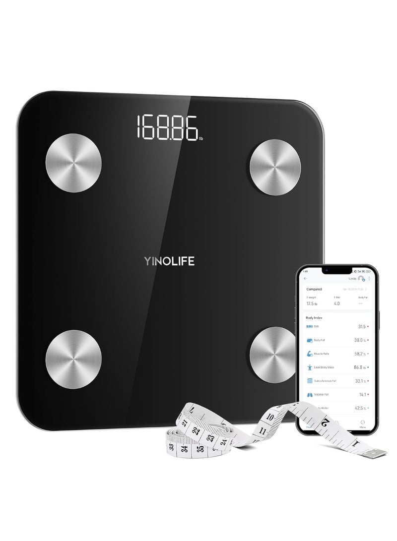 general Scale for Body Weight, Digital Smart Bathroom Weight Scale with BMI, Body Fat, Muscle Mass, Accurate 20 Body Composition Scale, 10.2" Compact Platform with APP, 400lb, - Image 1