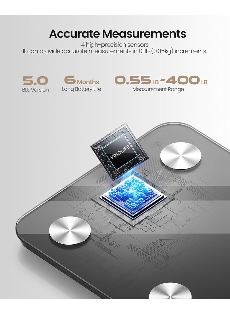 general Scale for Body Weight, Digital Smart Bathroom Weight Scale with BMI, Body Fat, Muscle Mass, Accurate 20 Body Composition Scale, 10.2" Compact Platform with APP, 400lb, - Image 4